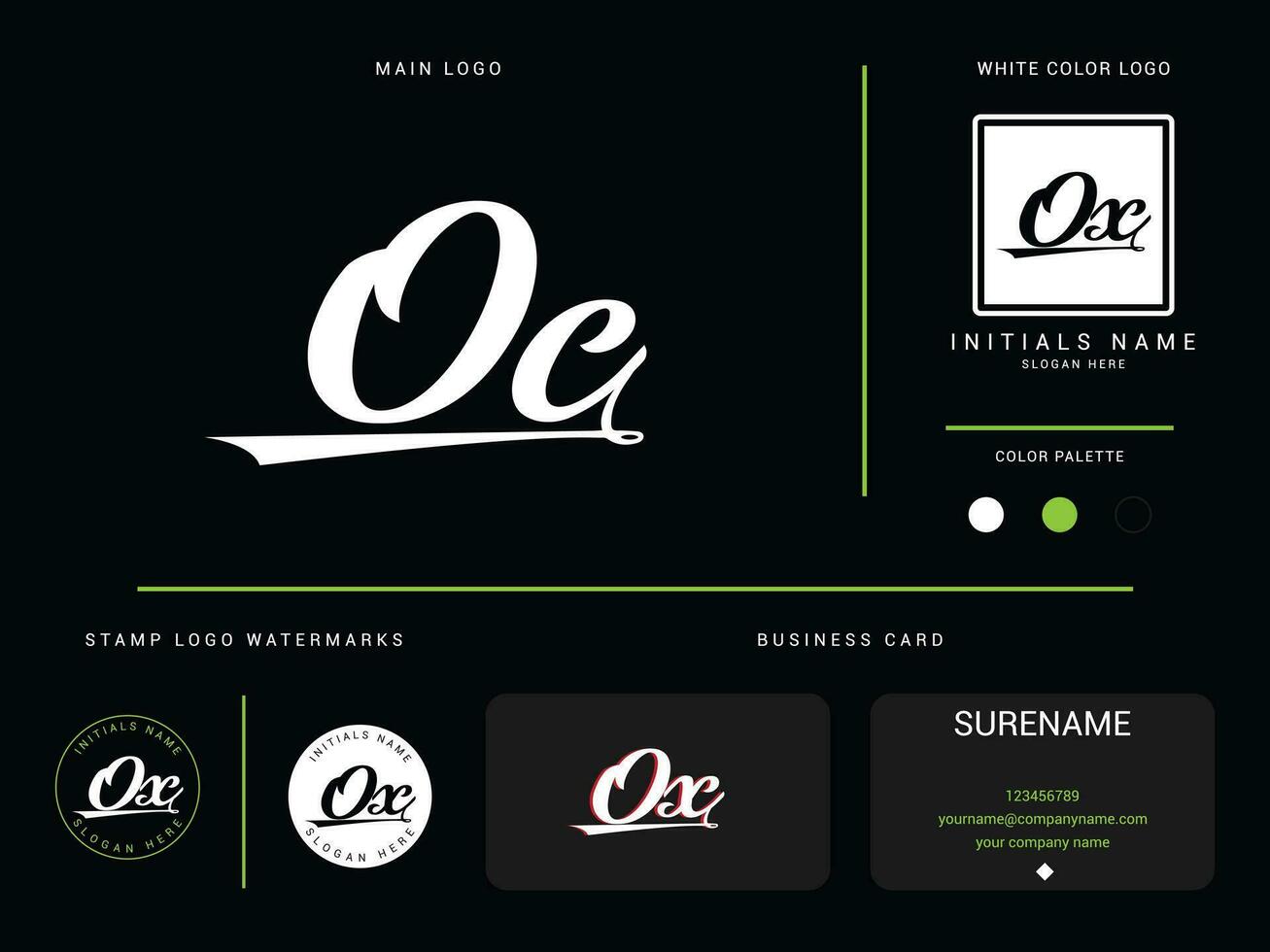 Modern Oc Logo Image, Luxury Apparel OC Fashion Logo Branding For Cloth vector