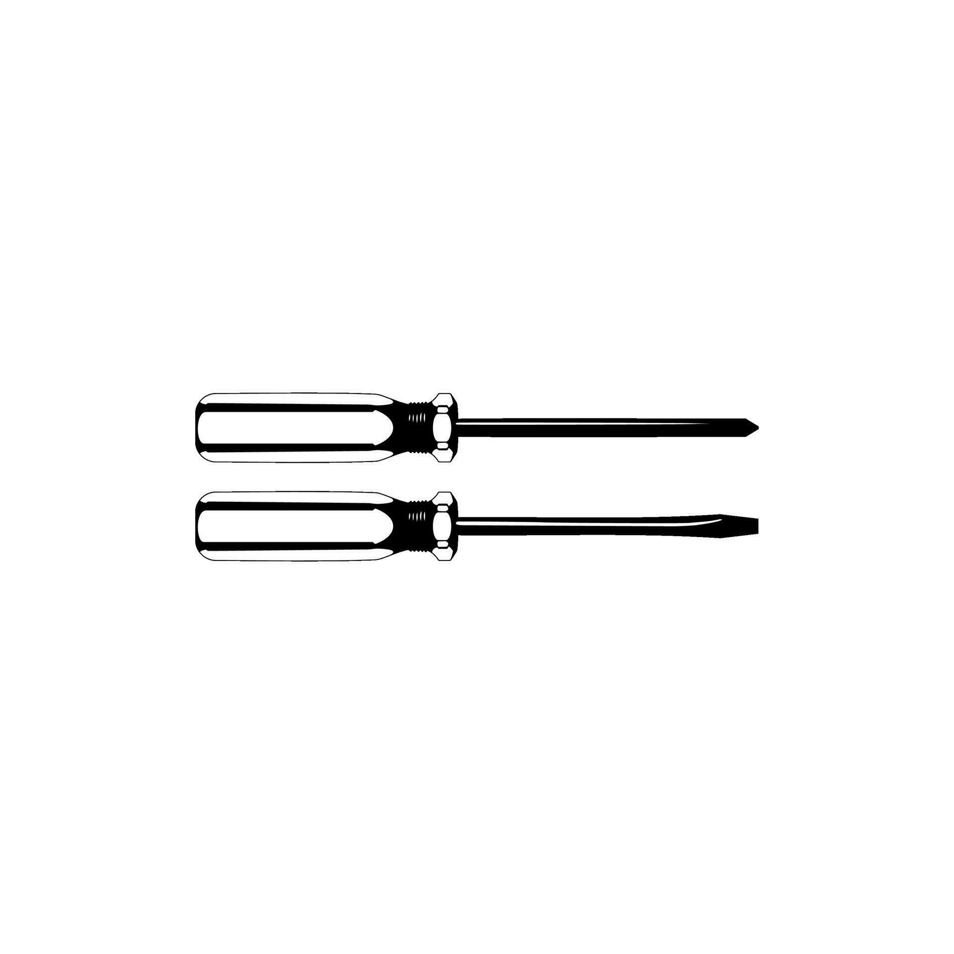 Plus or Positive and Minus or Negative Screwdriver Silhouette, can use for Art Illustration