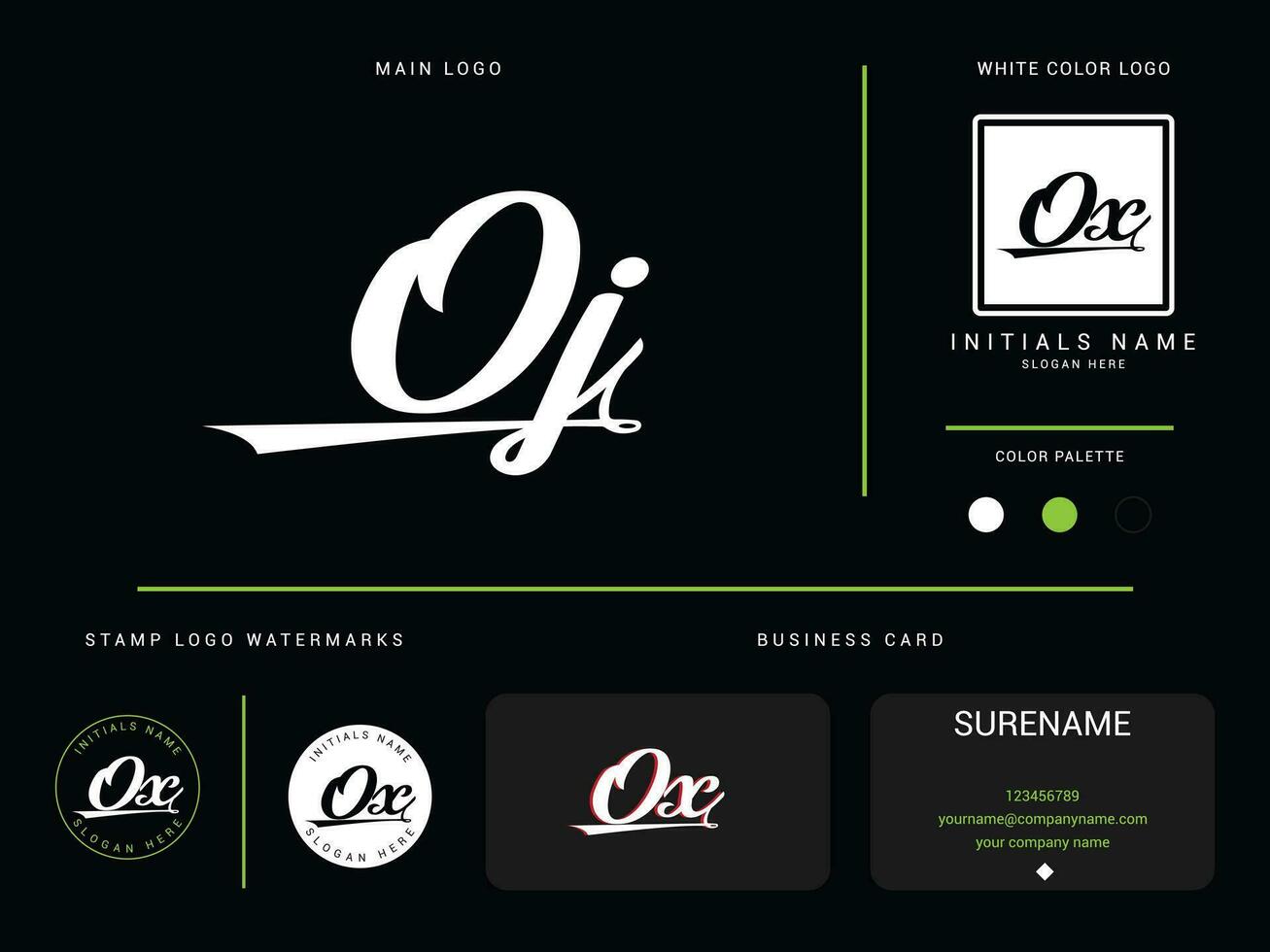 Modern Oj Logo Image, Luxury Apparel OJ Fashion Logo Branding For Cloth vector
