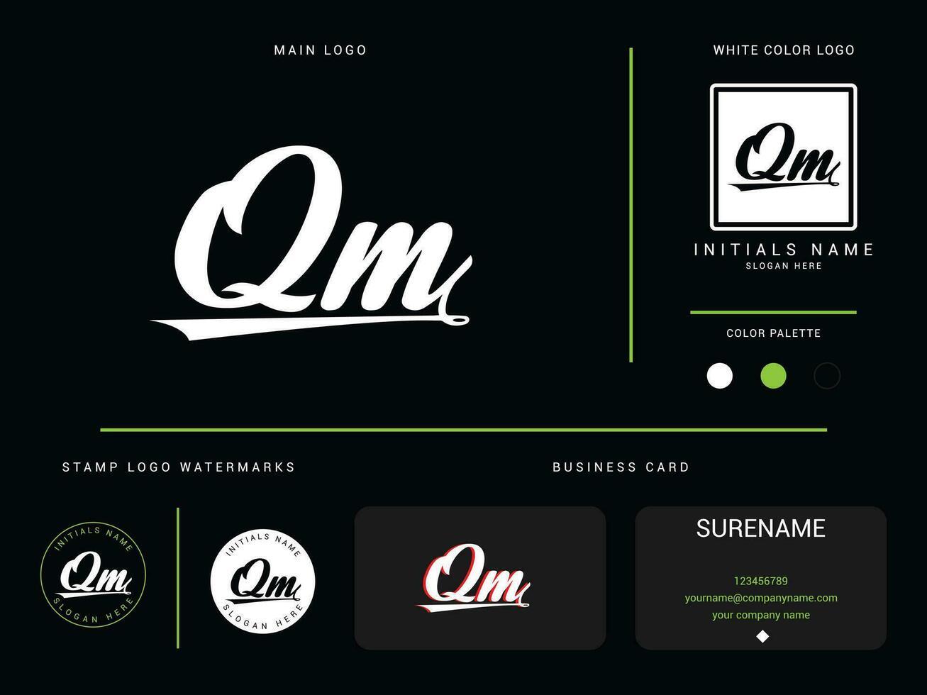 Minimalist Qm Luxury Apparel Logo, Unique QM Logo Icon With Branding For Clothing Business vector