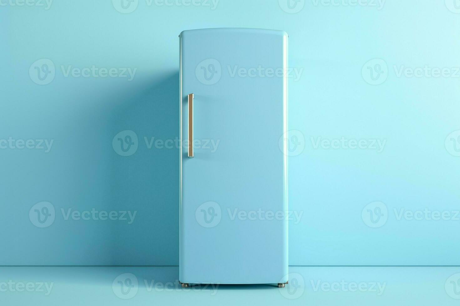 Spacious Blue fridge background. Generate Ai photo