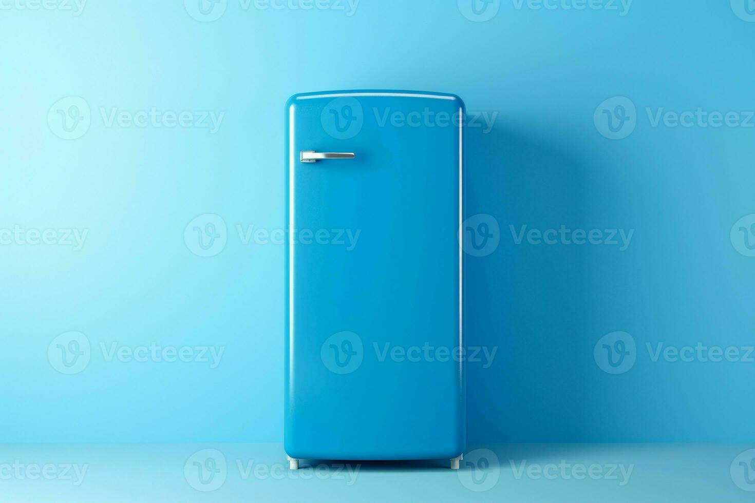 Blue fridge background. Generate Ai photo