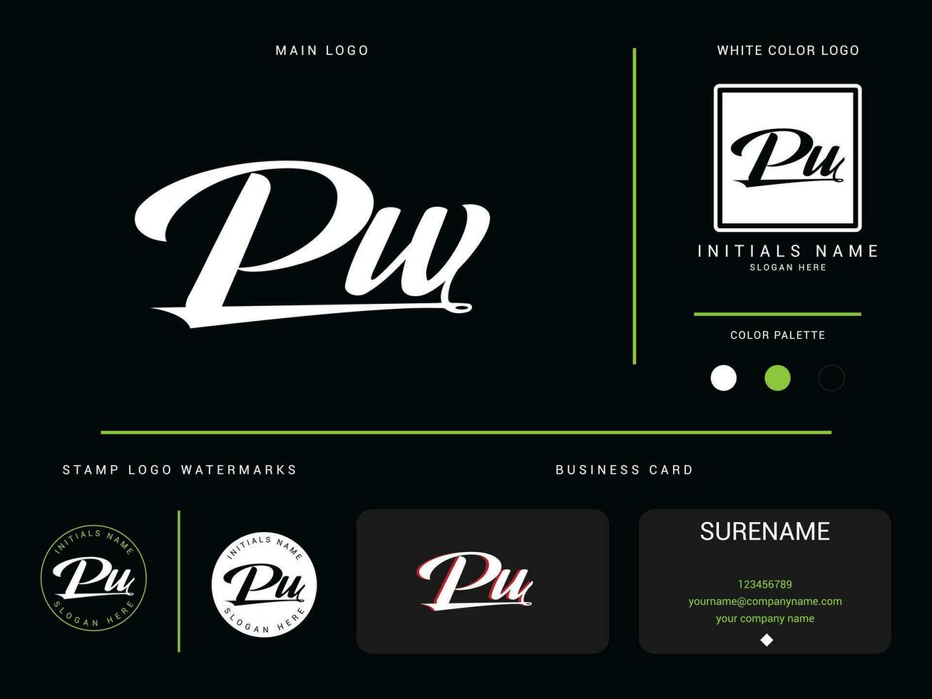 elegante pw lujo Moda logo, moderno vestir pw logo icono vector para tu ropa tienda