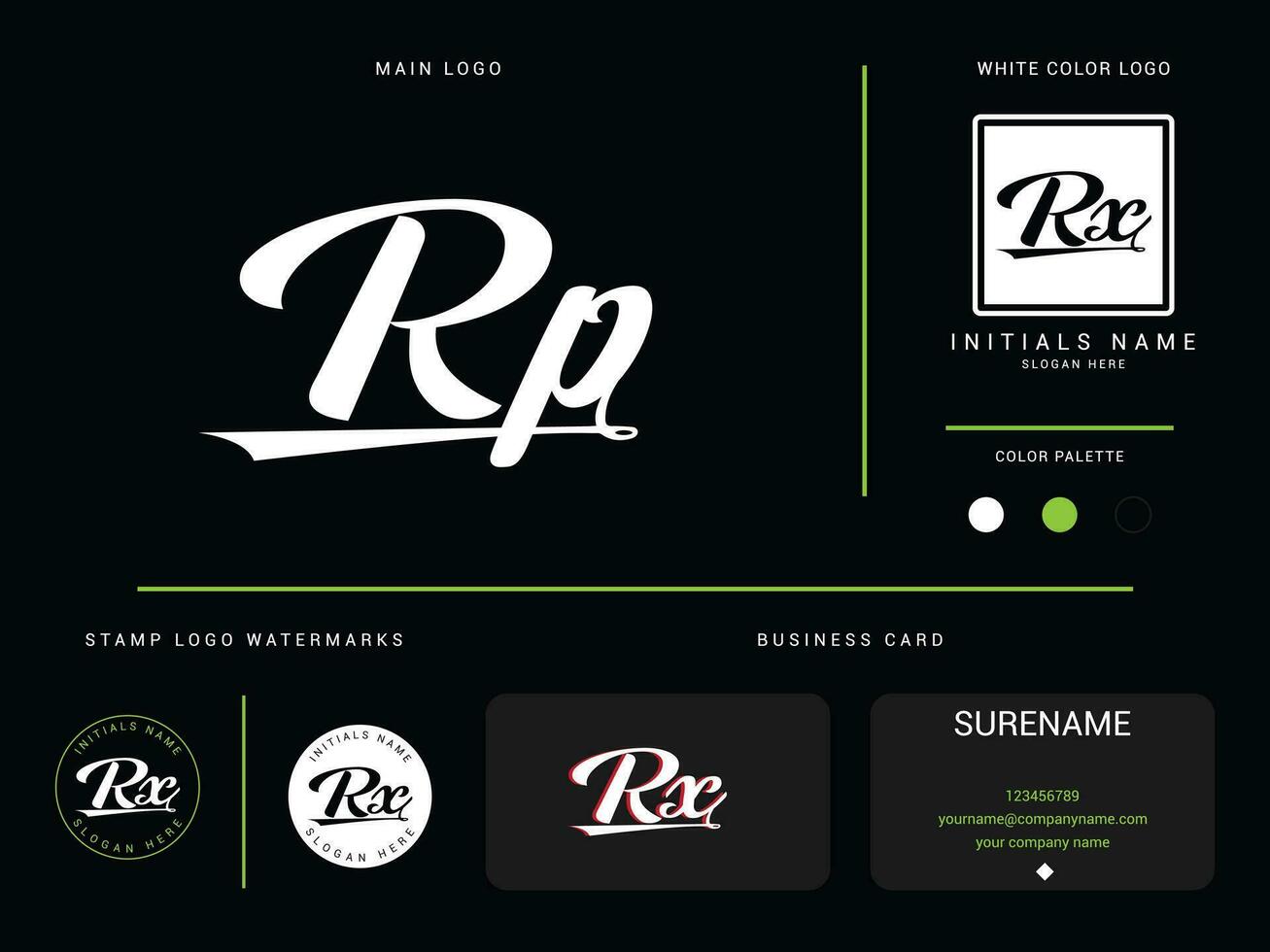 Luxury Fashion Rp Logo Icon Vector, Minimalist RP Clothing Logo Branding Design vector