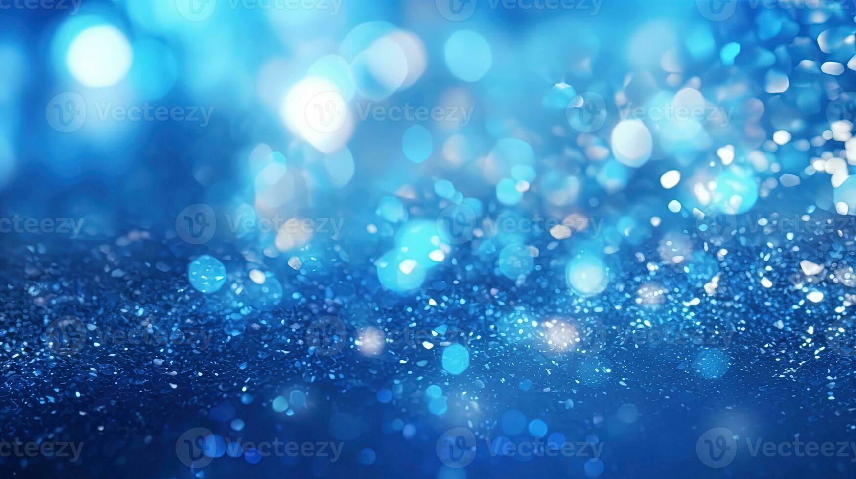 Abstract Bokeh Blue Glitter Background photo