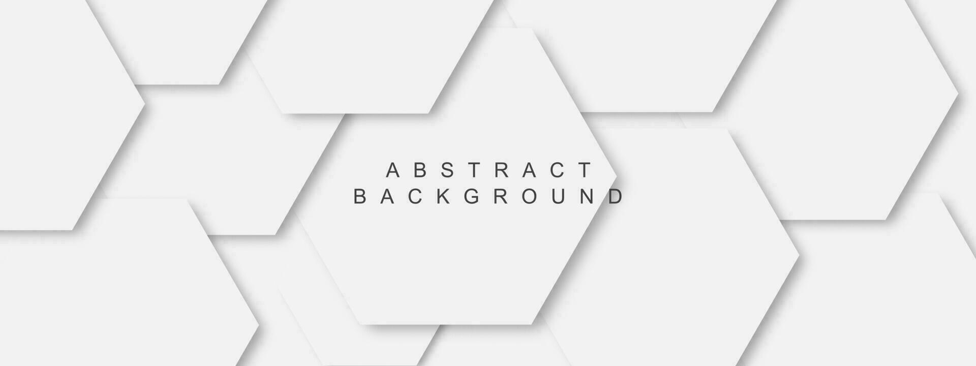 Abstract white hexagon shapes with shadow background design. Vector illustration.