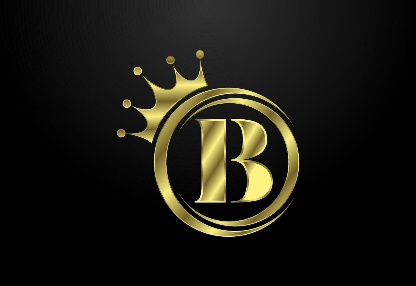 English alphabet B with a crown. Royal, King, queen luxury symbol. Font emblem. Vector illustration