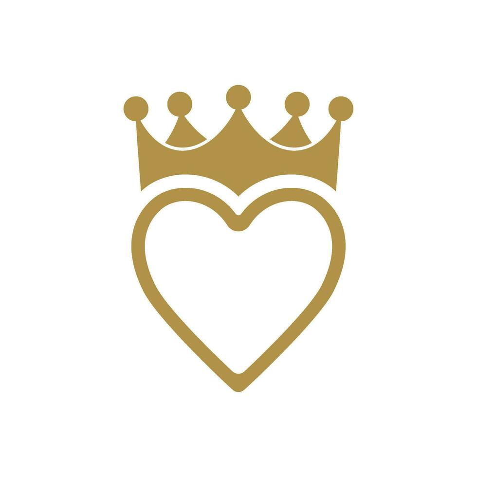 king heart vector logo template