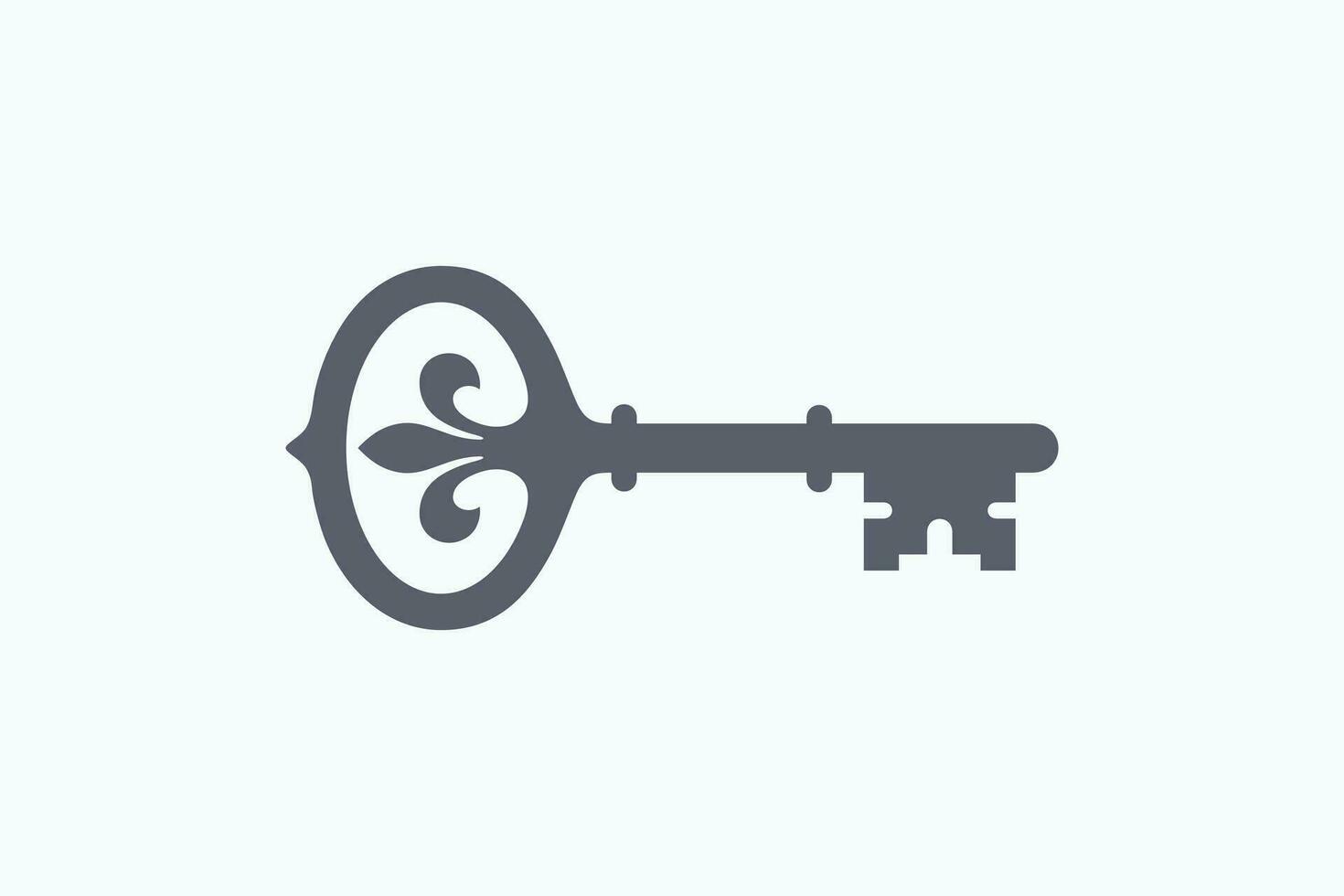 an old key icon on a white background vector