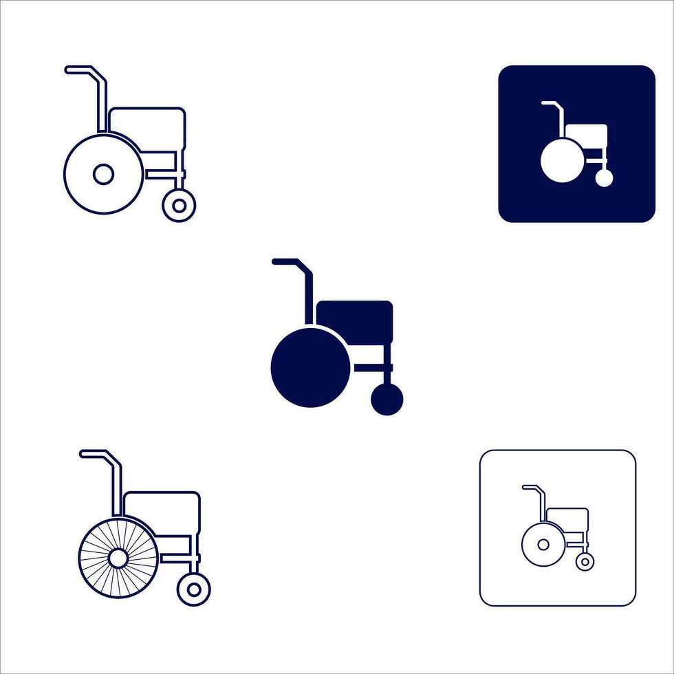 Designed Wheelchair Icon. Handicapped patient line icon. linear style sign for mobile concept and web design. Disabled man outline vector icon.