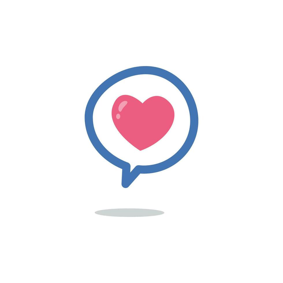 Heart dialogue icon in a speech bubble isolated vector illustration