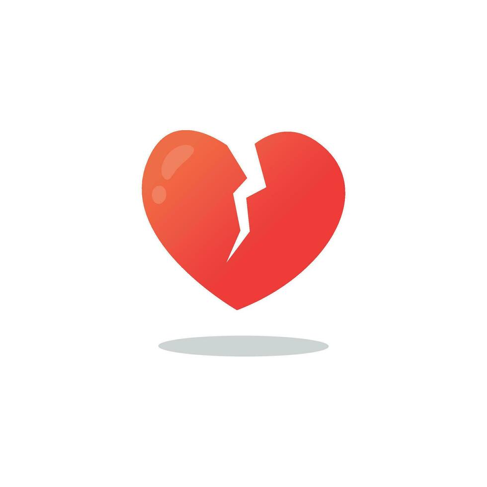 Broken heart icon isolated vector illustration