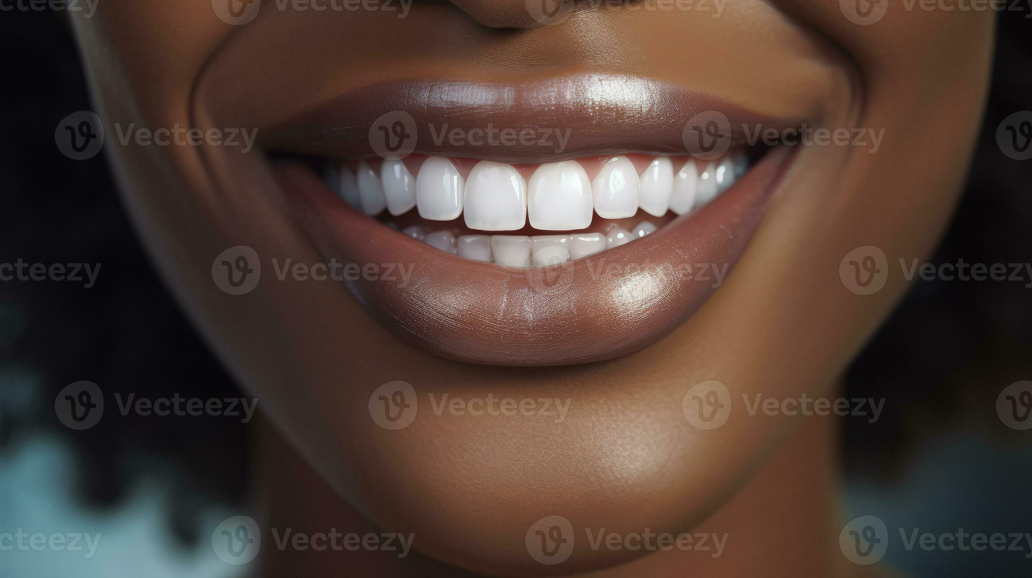Perfect White Smile of an African Woman. Dental Health 32483918 Stock