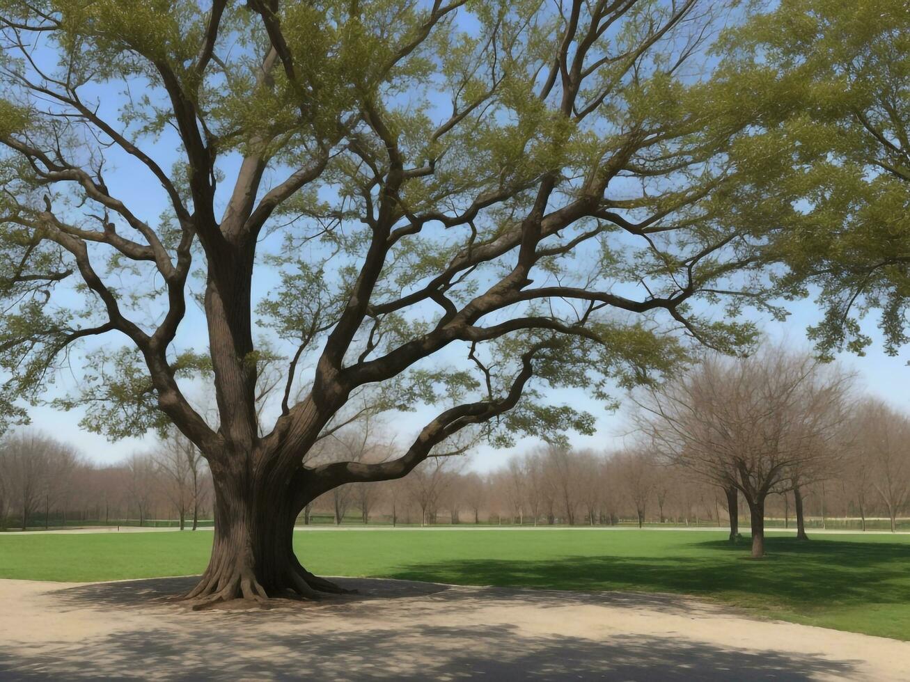 tree beautiful close up image ai generated photo