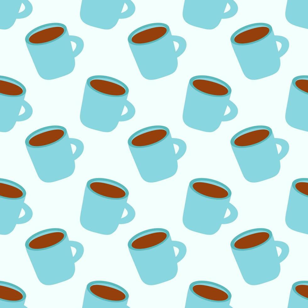 Coffee or tea cups seamless pattern. Vector background.