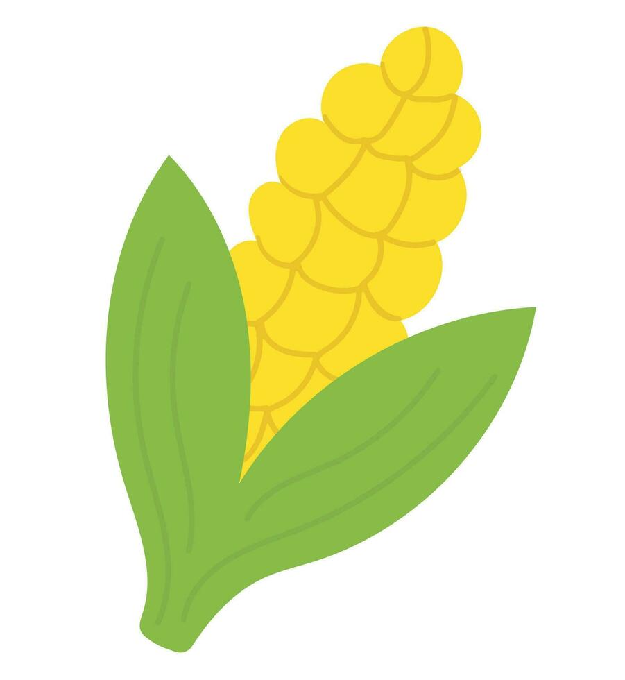 Corn On The Cob. Maize Icon flat Illustration. Harvest Vector Symbol.