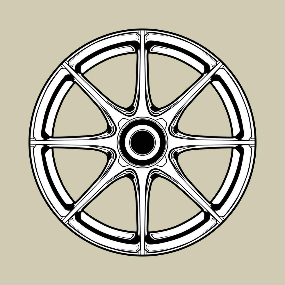 Black and White view rim vector illustration for conceptual design