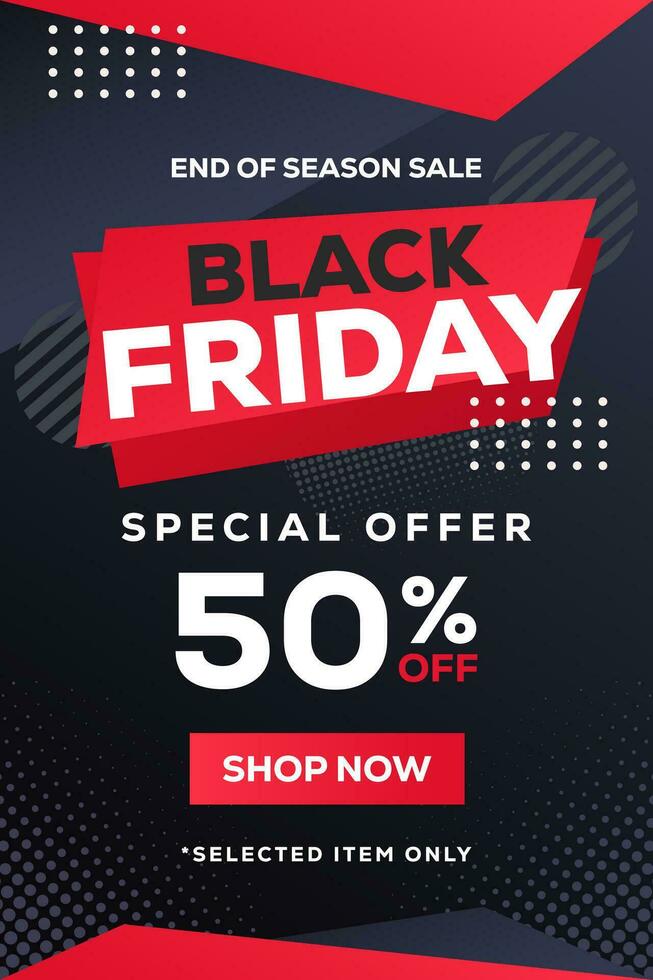 gradient Black Friday vertical banner illustration vector