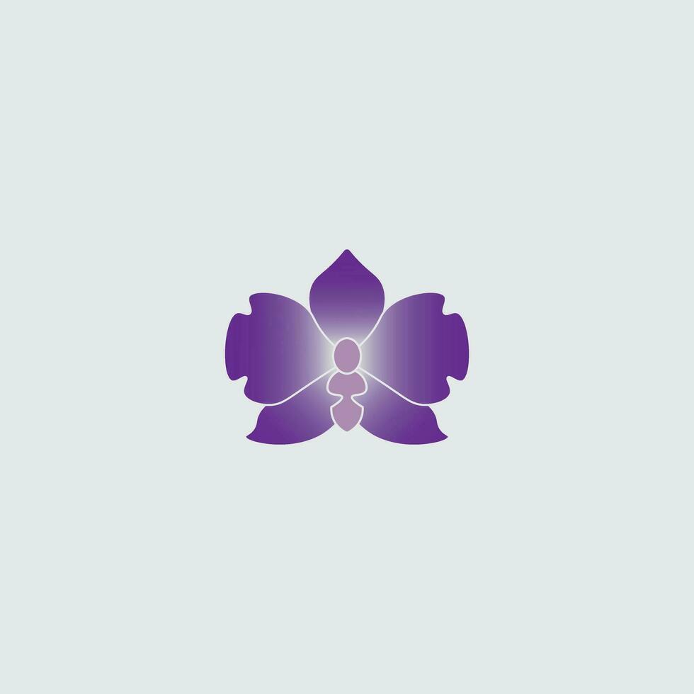 orquídea flor logo en púrpura vector