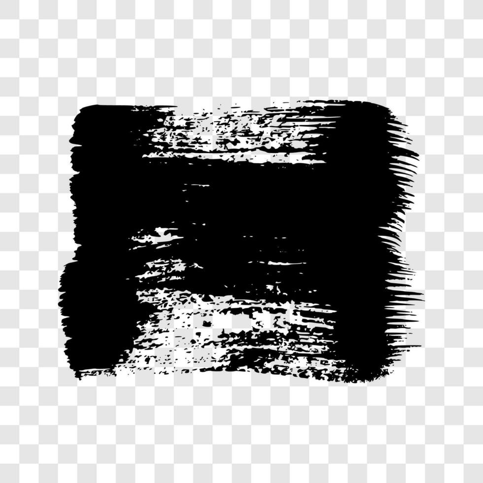 Black grunge brush stroke. Painted ink smear. Ink spot isolated on background. Vector illustration