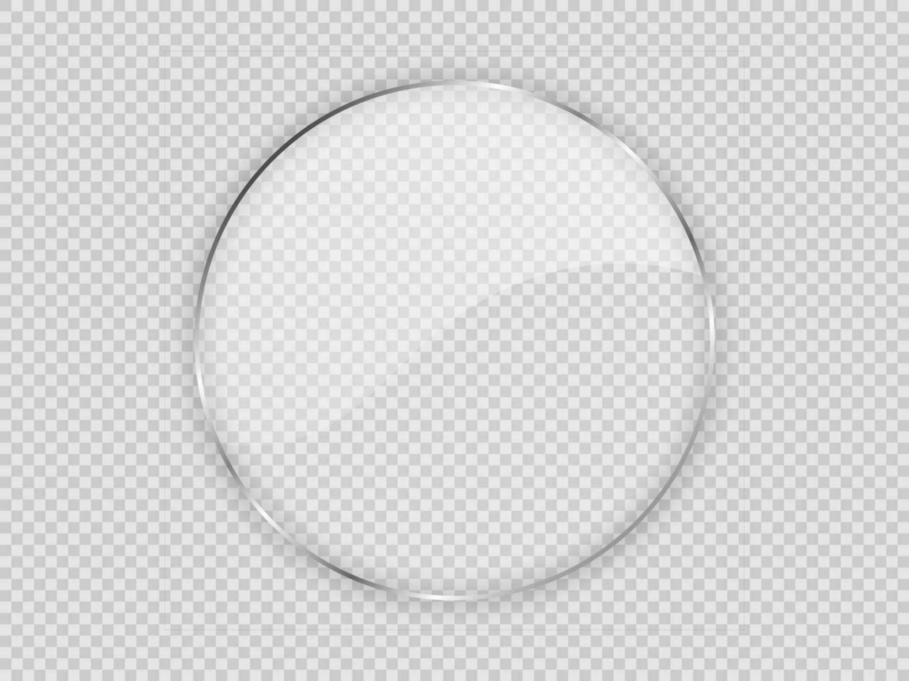 Glass plate in circle frame vector