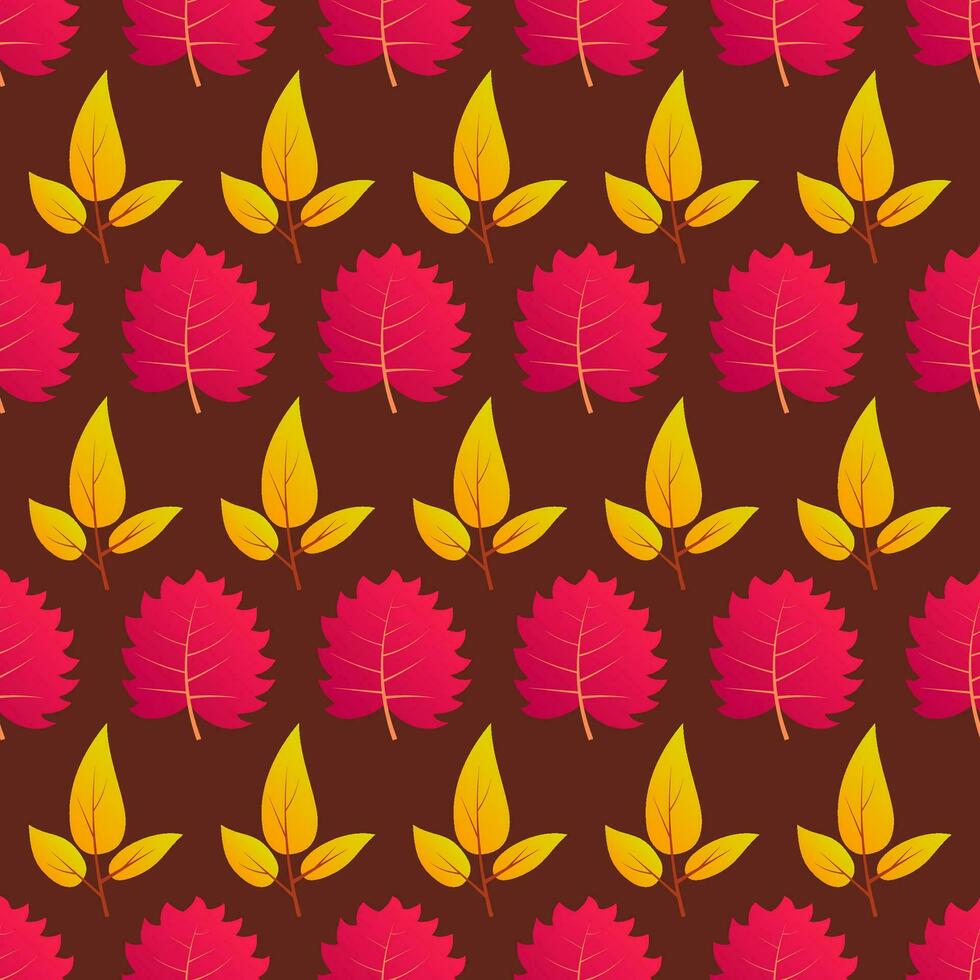 Autumn seamless background with maple colorful leaves. Design for fall season posters, wrapping papers and holidays decorations. Vector illustration