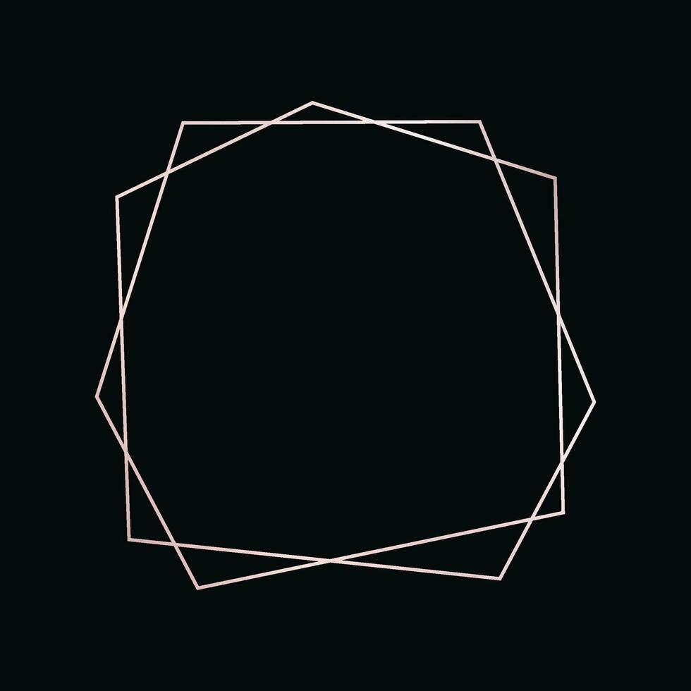 Rose gold geometric polygonal frame vector