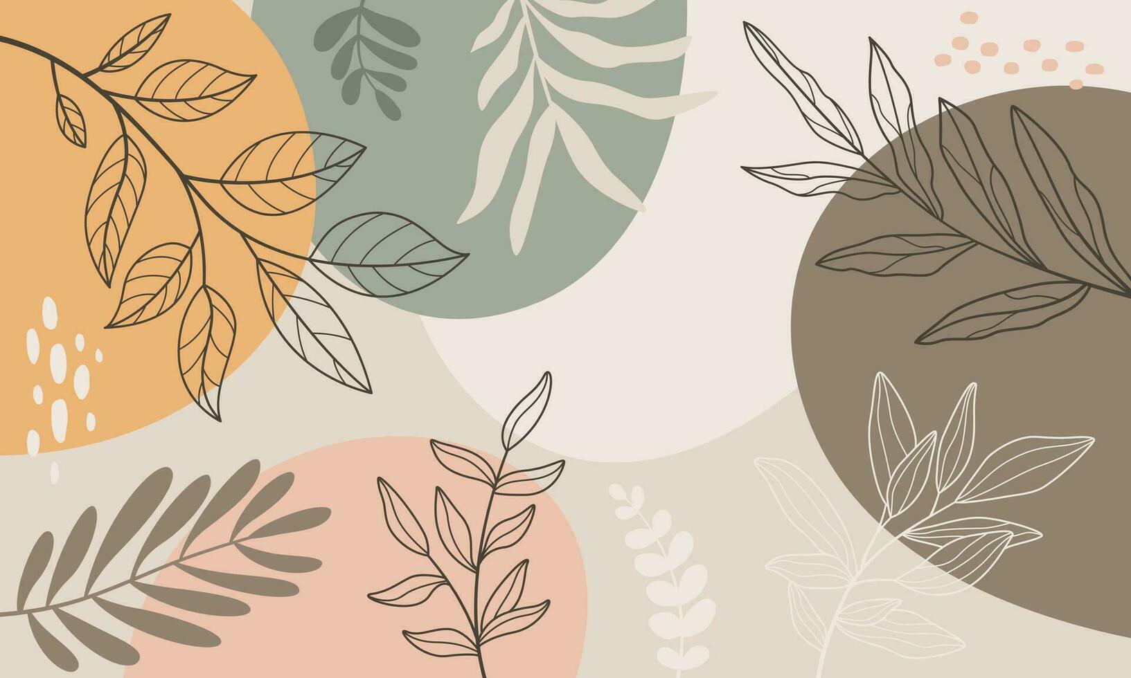 diseño de fondo de marco de banner. ilustración de vector de fondo de cartel colorido. plantas exóticas, ramas, impresión de arte para belleza, moda y productos naturales, bienestar, boda y evento.