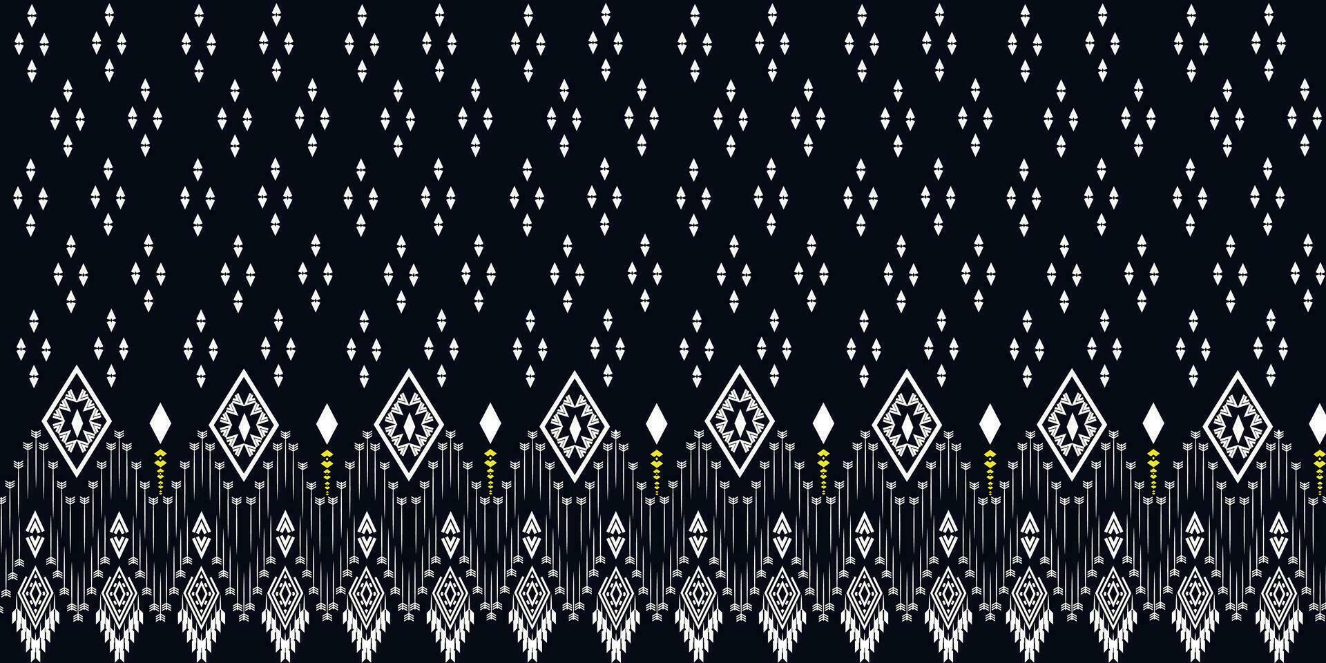 Geometric ethnic oriental seamless pattern traditional on dark blue background Design for background,carpet,clothing,Batik,fabric,Vector illustration.embroidery style. vector