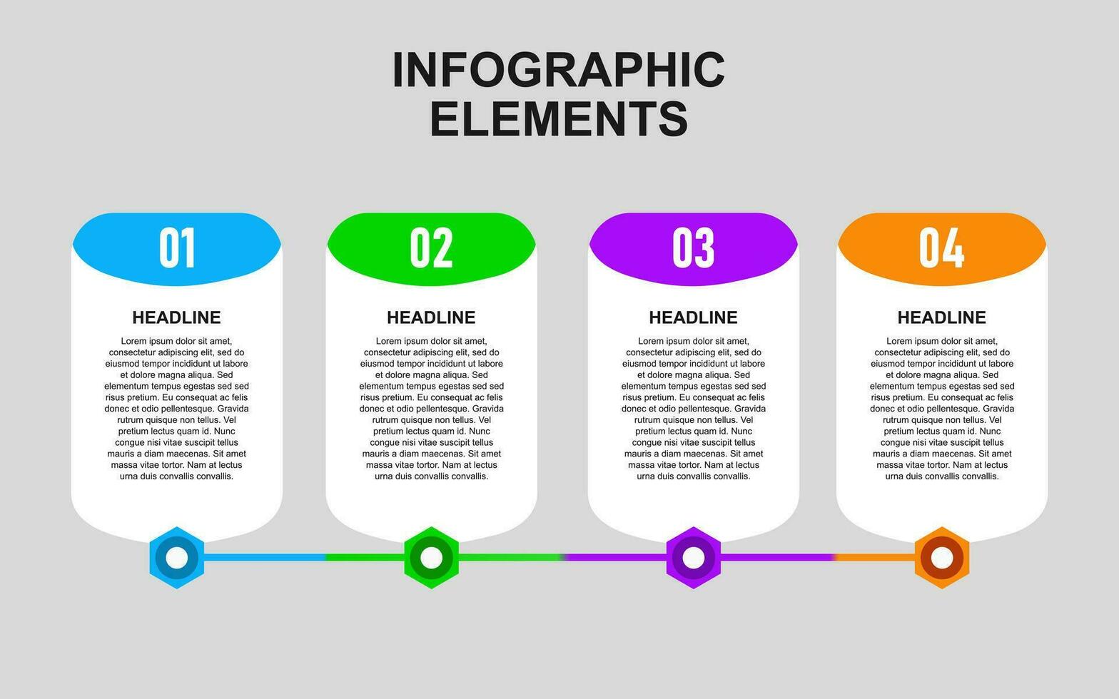 infografía modelo con 4 4 vistoso pasos para presentaciones, negocio y carteles vector