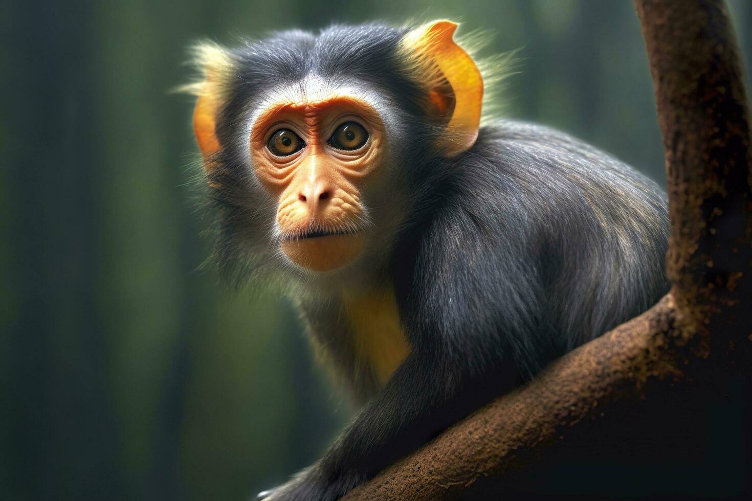 Wolfs Mona Monkey. Generative AI photo