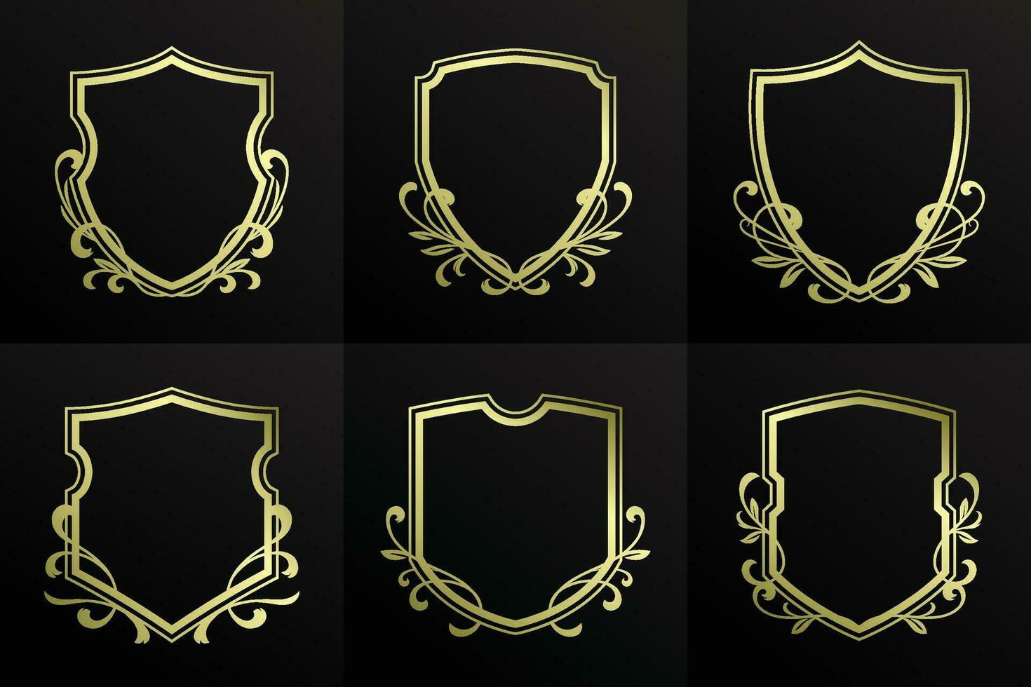 Golden Vintage Shield Frame Vector Template 32484417 Vector Art at Vecteezy