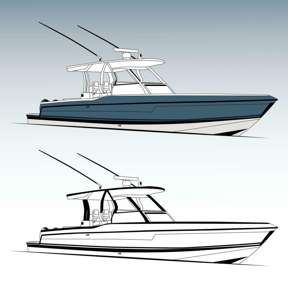 Fishing boat vector Art and graphics