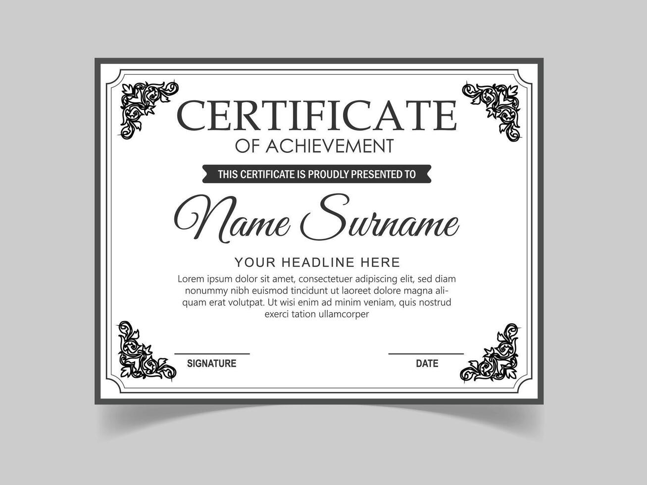 vector certificate template with elegant elements