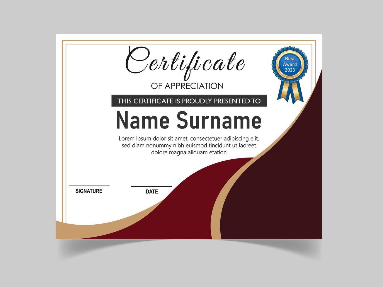vector gradient elegant certificate template