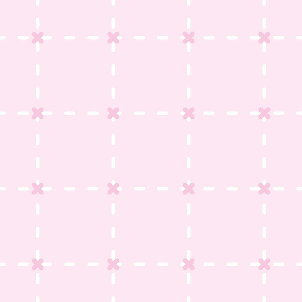 pink dotted cell cross plussign pattern seamless, background, wallpaper, wrapping, tablecloth, textile, vector illustration