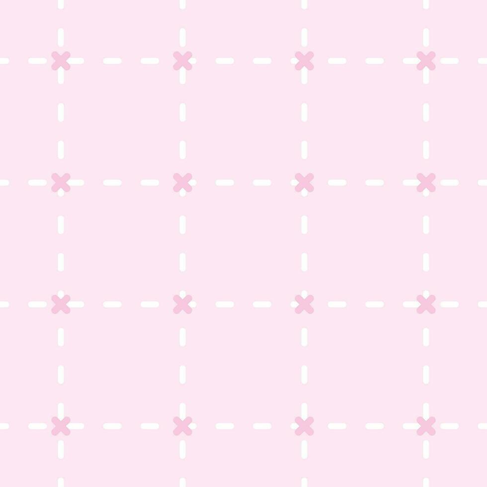 pink dotted cell cross plussign pattern seamless, background, wallpaper, wrapping, tablecloth, textile, vector illustration