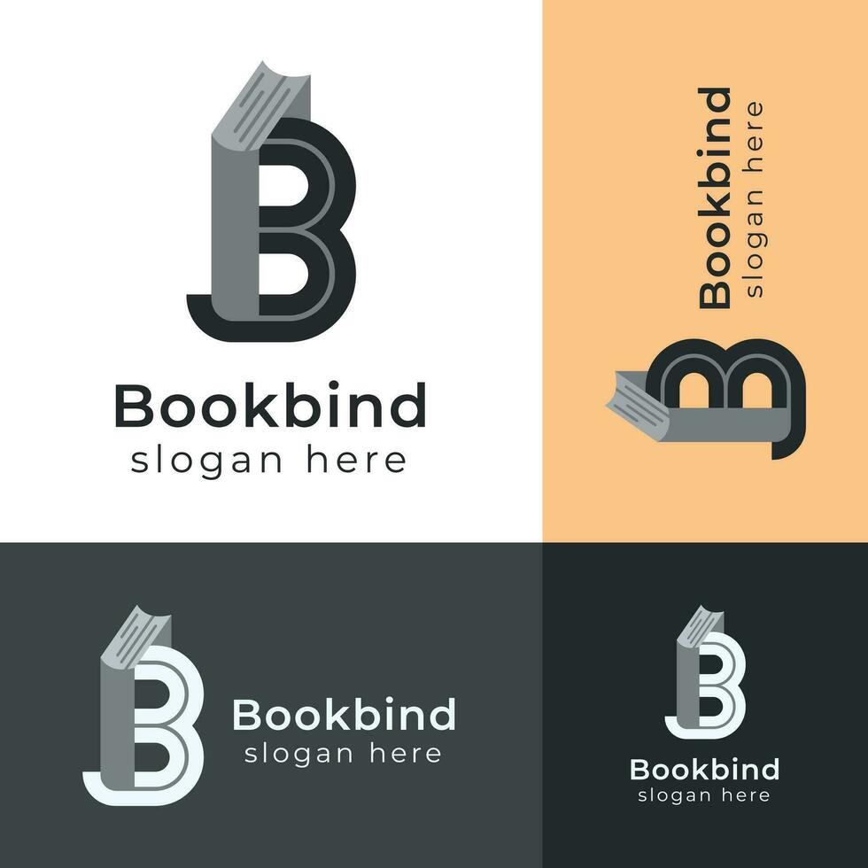 Minimal B Letter Logo Template, B and Book Logo Template vector