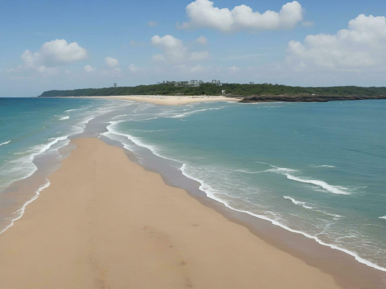 playa hermosa cerca arriba imagen ai generado foto