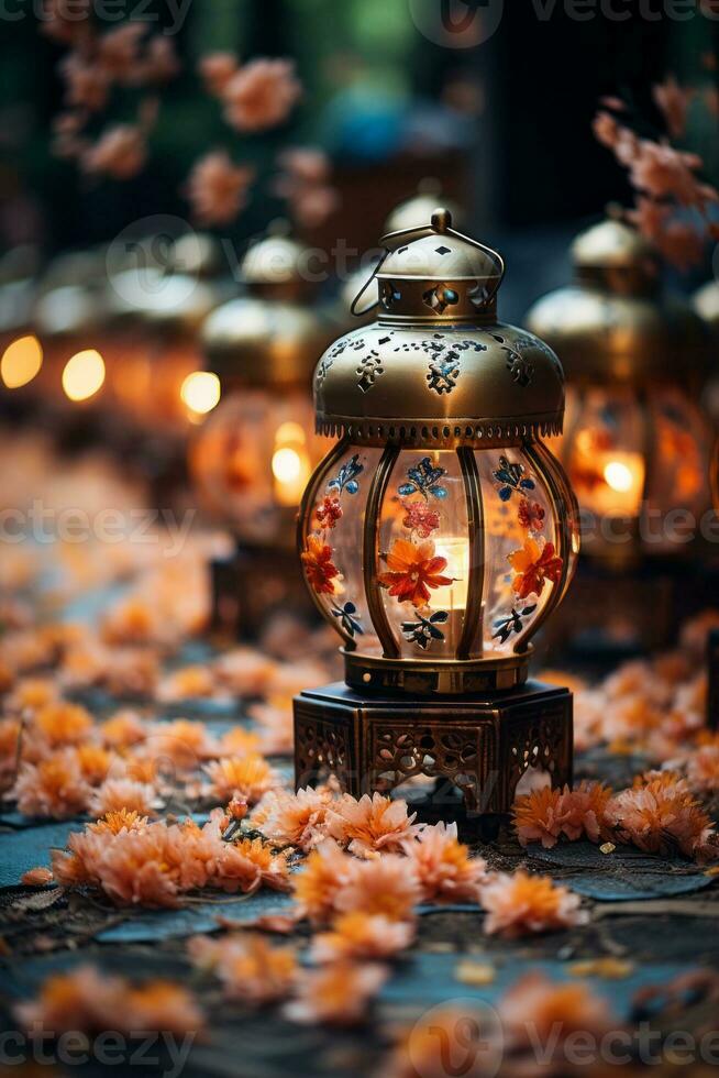 Chinese lanterns, created with generative AI photo