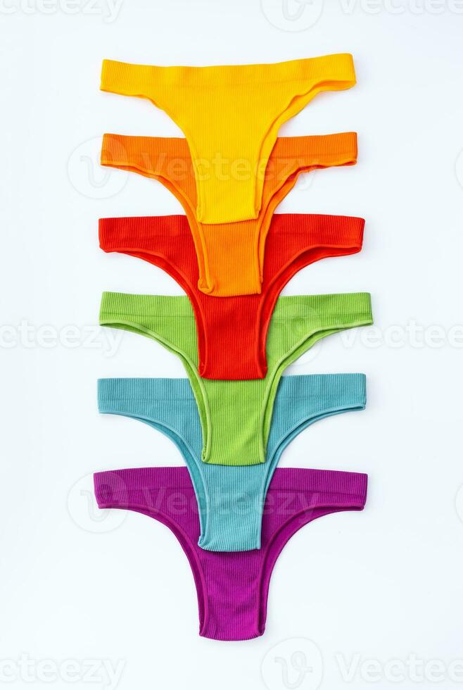 Colourful females basic panties collection. 32484938 Stock Photo at
