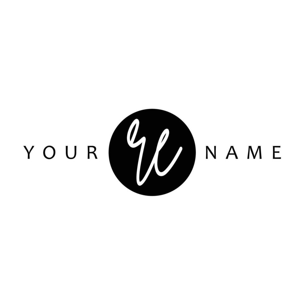 RE Initial Handwriting In Circle Frame Template Design vector
