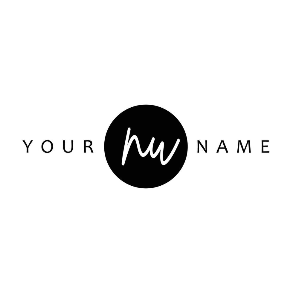 NU Initial Handwriting In Circle Frame Template Design vector