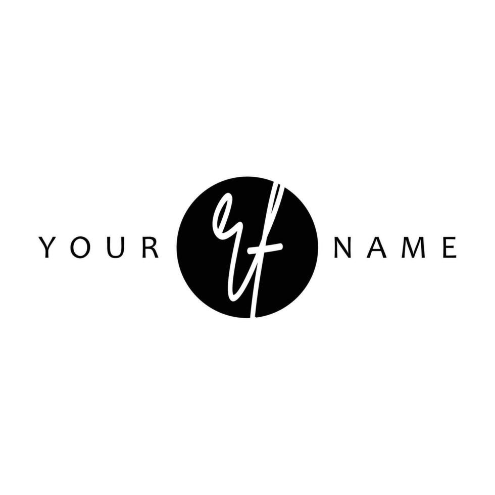 RF Initial Handwriting In Circle Frame Template Design vector