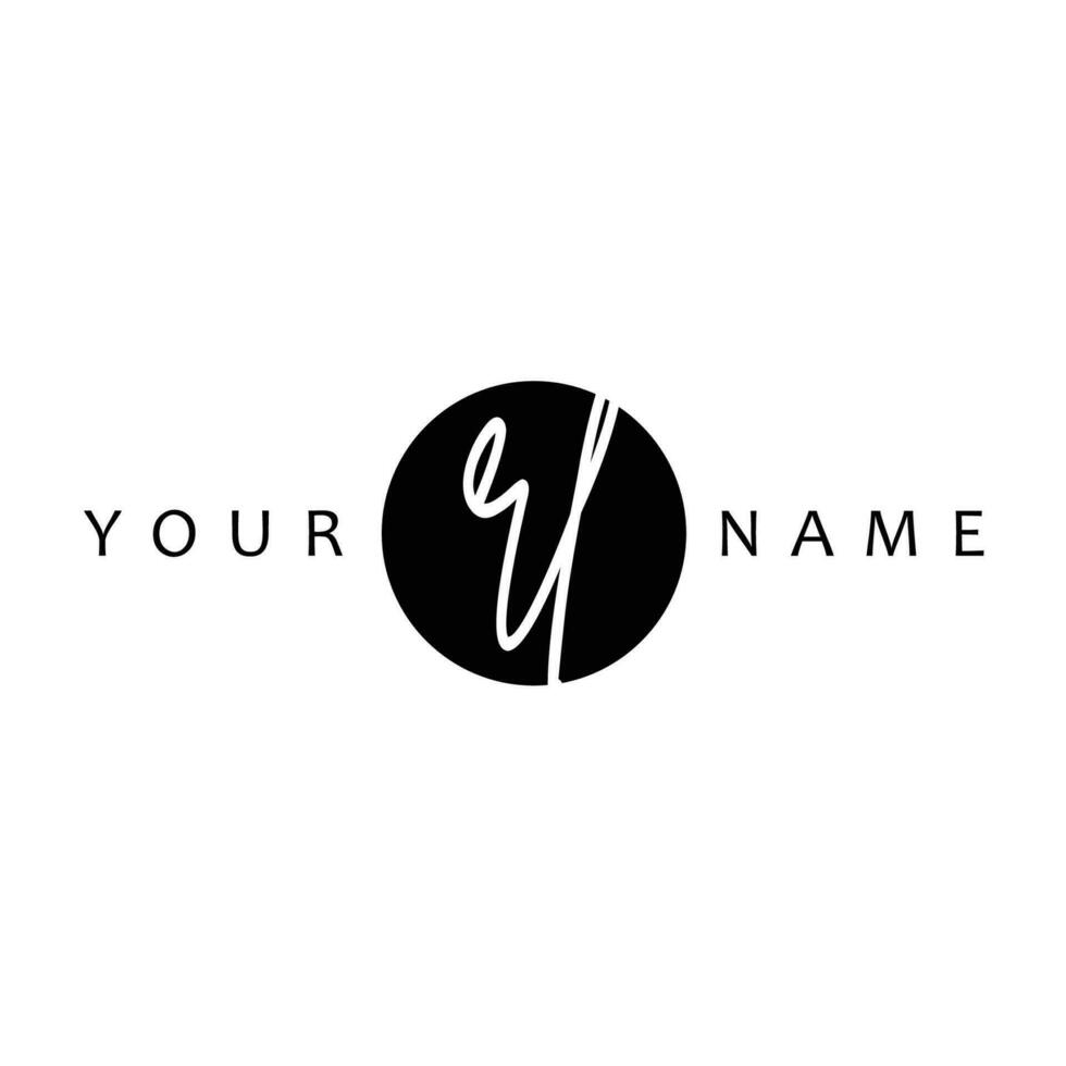 RL Initial Handwriting In Circle Frame Template Design vector