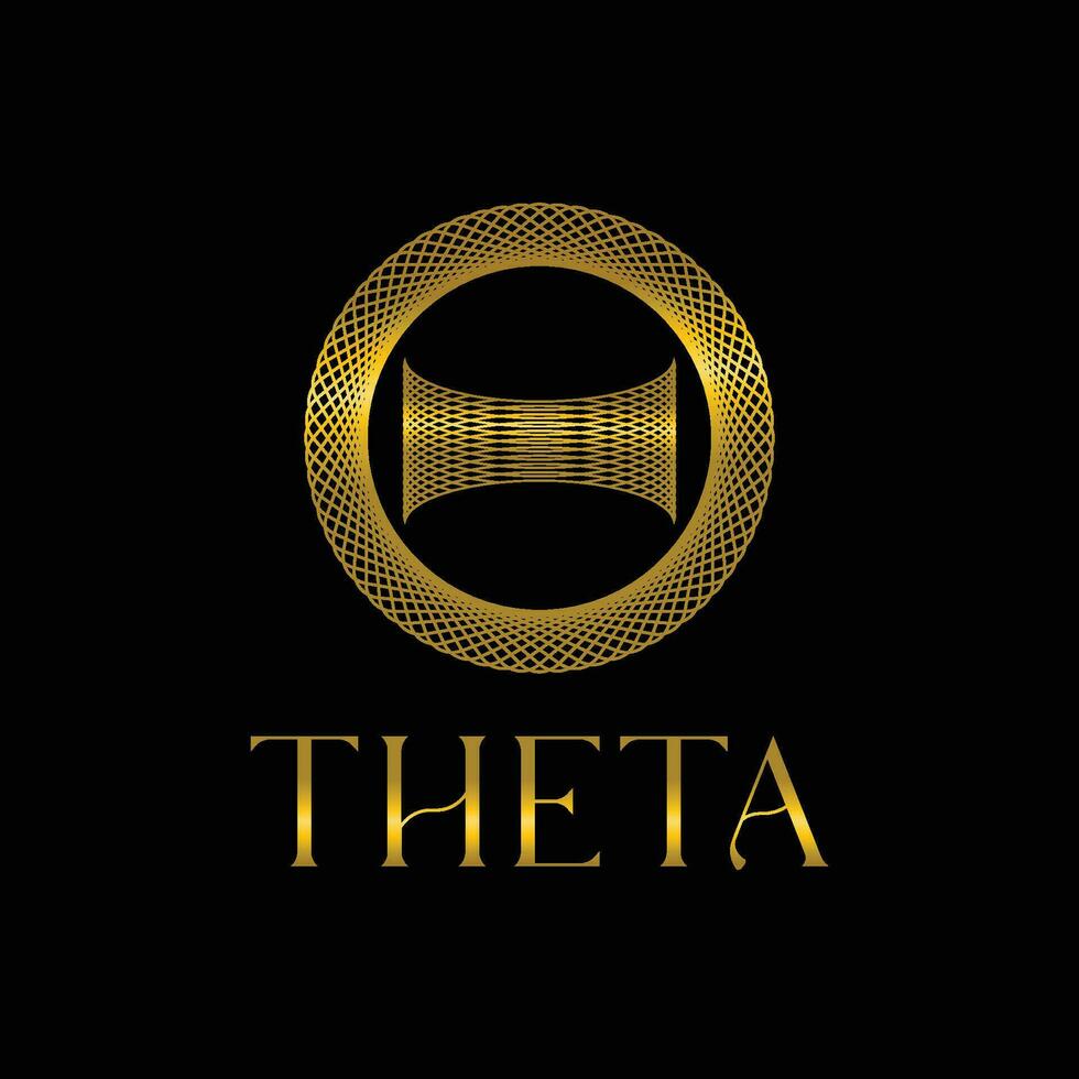 Theta symbols gold vector