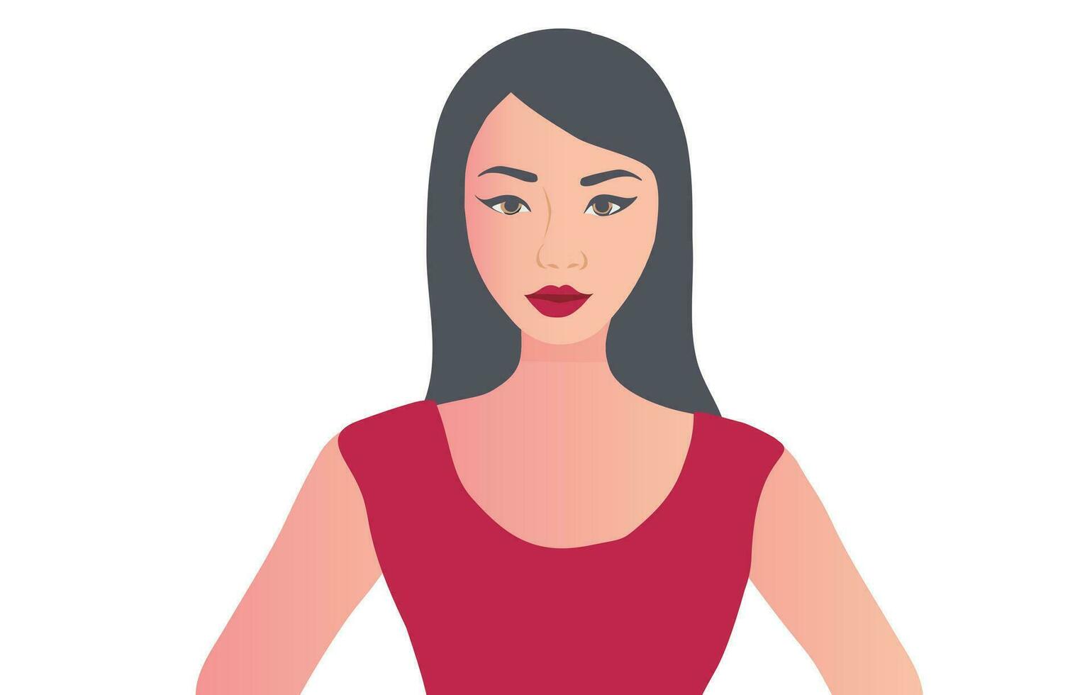 Woman face on white background vector - illustration