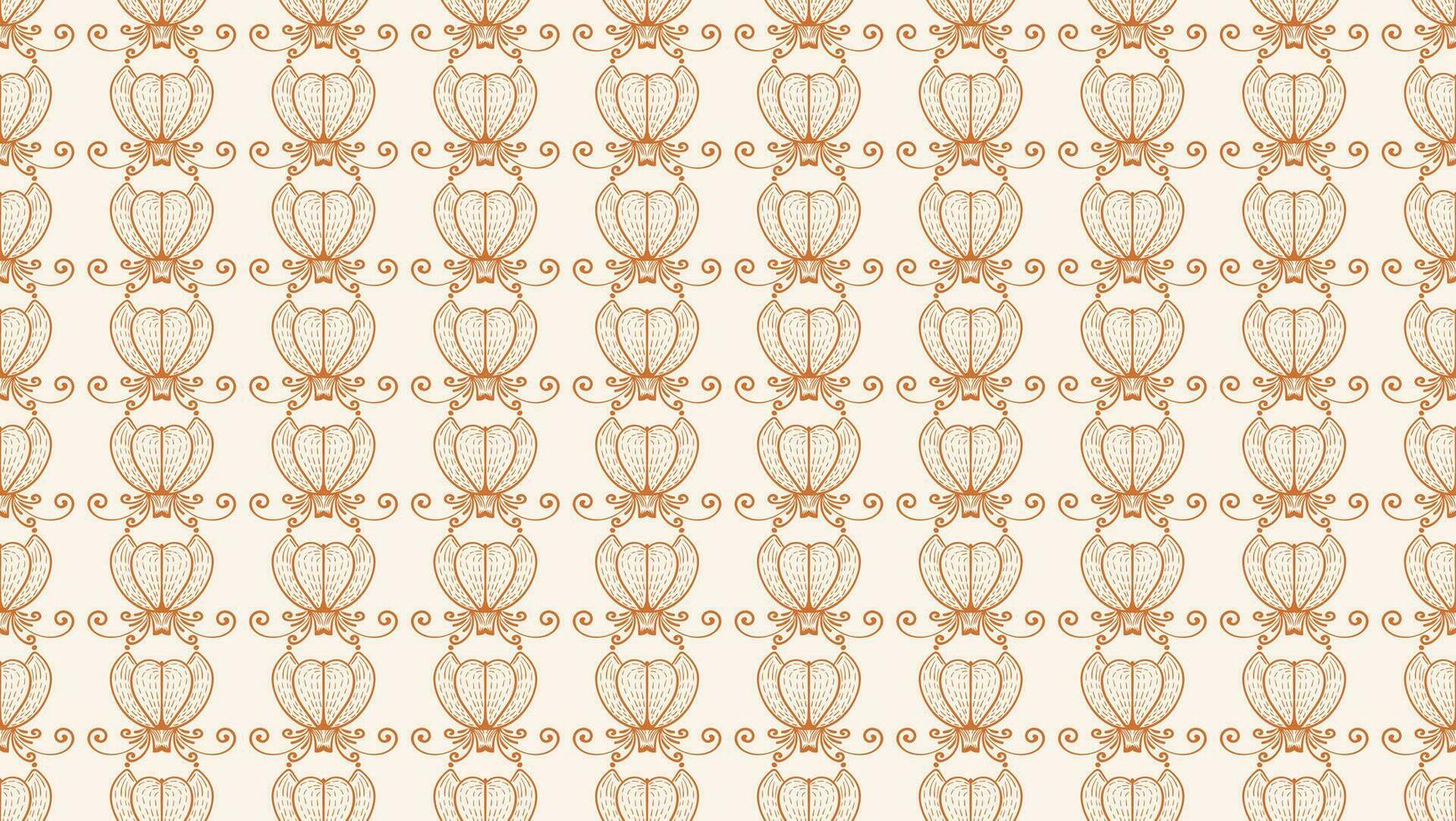 Floral line art flat design background. Botanical seamless pattern. For backgrounds, wallpapers, textiles, and fashion. vector