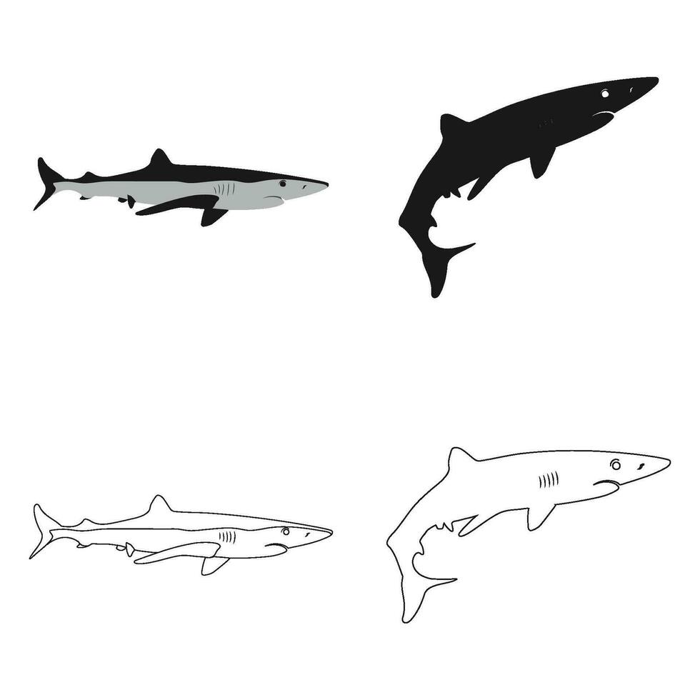 vector de icono de tiburón