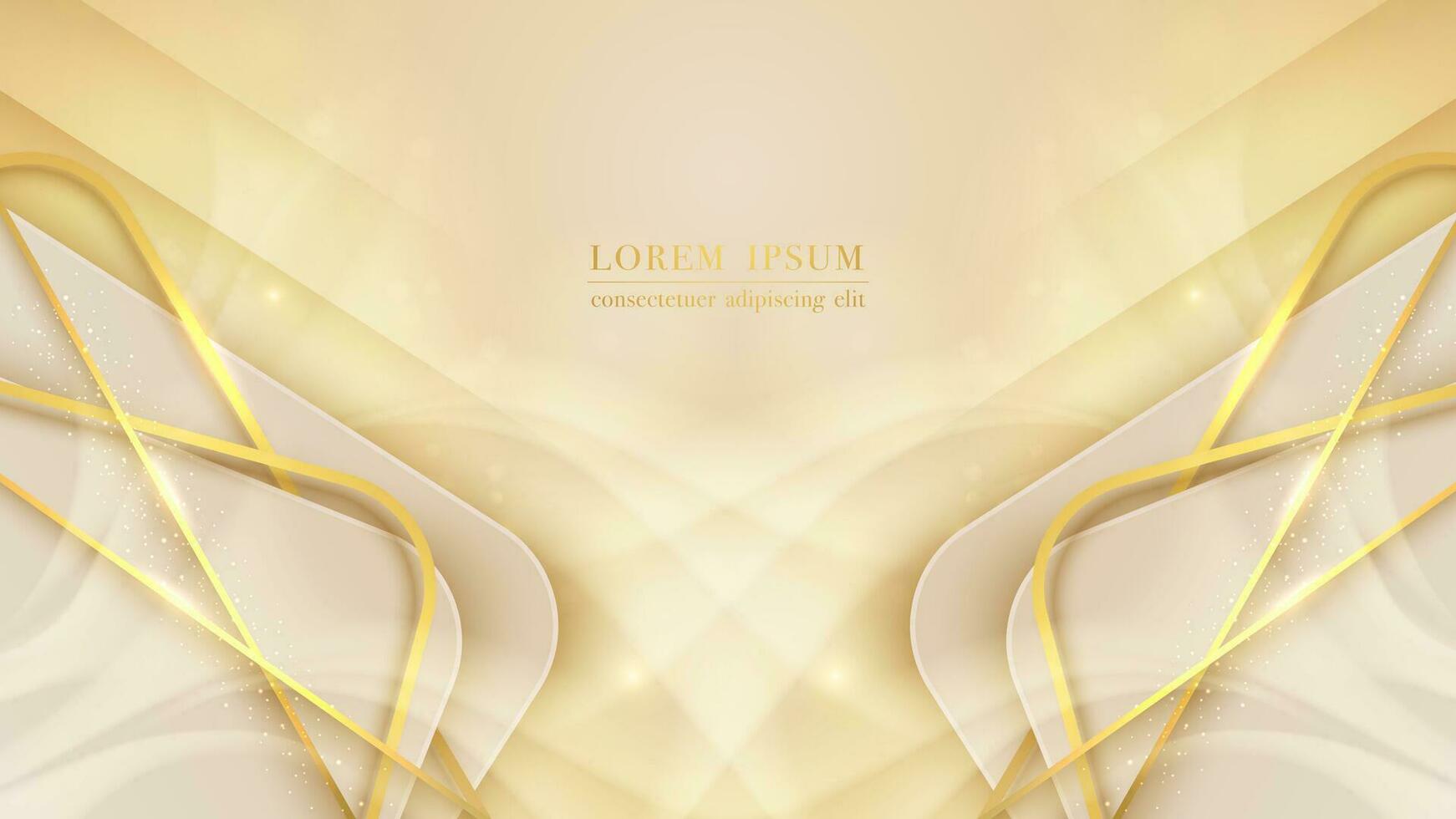 Luxury background with gold lines elements and glitter light effect decoration vector